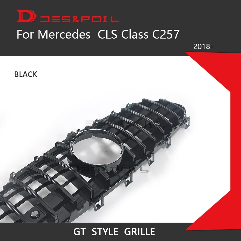 GT Black With Cam Новые CLS C257 GT гриль для Mercedes класс CLS C257 подтяжки лица Авто Передняя решетка CLS300 CLS350 CLS450 CLS500 CLS53 AMG 4matic - Цвет: GT Black With Cam