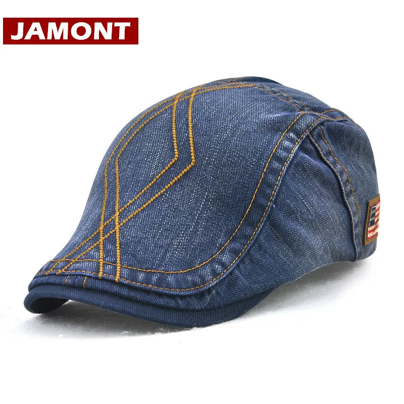 [JAMONT] Повседневные Головные уборы мужские береты брикет хлопковые потертые