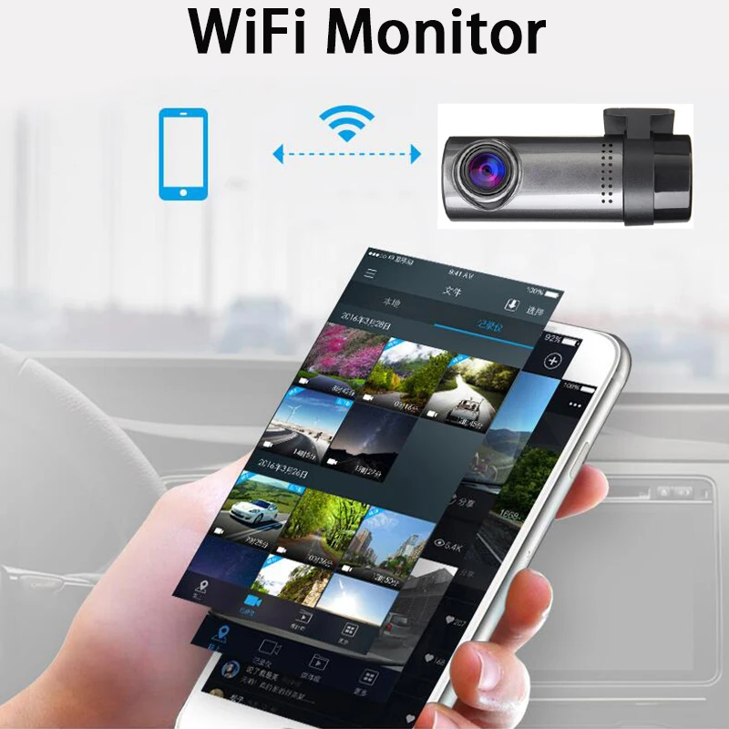 1080P Мини Автомобильный видеорегистратор WiFi камера ночного видения Dash Cam 140 Широкий угол поворота на 360 градусов удаленный монитор видеокамера AS-602
