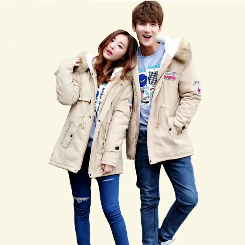 Зимняя пара влюбленных женщин прилив хан широкий мужской большой размер плюс