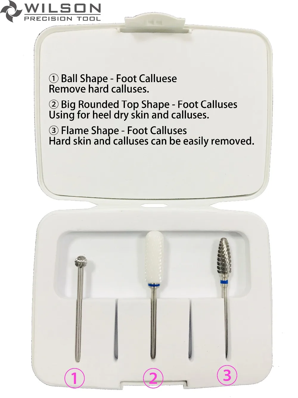 

K4 Carbide Pedicure Bits Kit (3PCS) - WILSON Carbide Nail Drill Bit