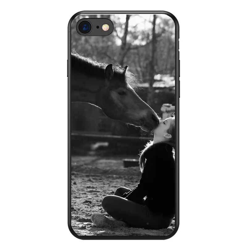 Мягкий силиконовый чехол из ТПУ с принтом животного, лошади для телефона iphone 4 5 6 7 8 PLUS X XS XR XMAX Coque Capa