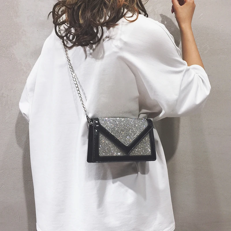 

Advanced sense bag handbags new shoulder chain bright face Messenger bag wild ins super fire package