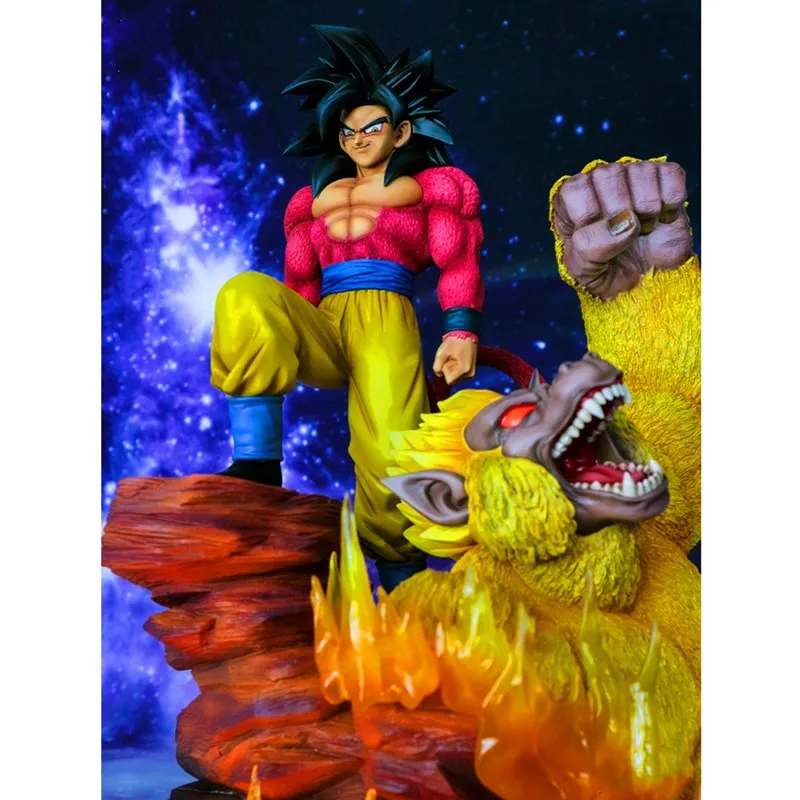 Экшн-фигурка Dragon Ball Son Goku Kakarotto Super Saiyan 4 статуя супер воина GK украшение с крупными