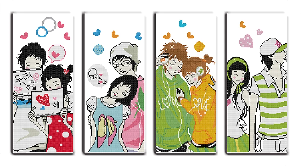 Китайская вышивка крестиком сделай сам DMC большой размер романтический полный