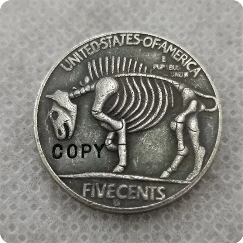 Hobo Nickel Coin_Type #52_1935-D BUFFALO NICKEL copy coins commemorative collectibles | Дом и сад