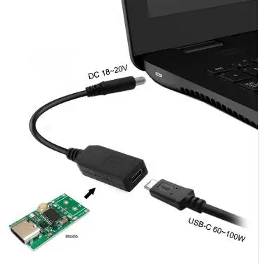 

USB 3.1 Type C USB-C to DC 20V 7.4 5.0mm Power Plug PD Emulator Trigger Charge Cable for Laptop