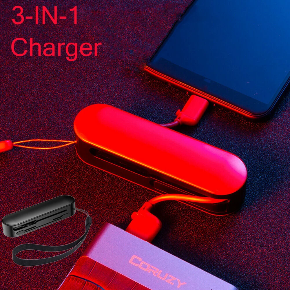 Универсальное 3-в-1 Швейцарский Ножи Стиль зарядный кабель Micro Тип usb-C для iPhone Android мульти-Функция провод для зарядного устройства