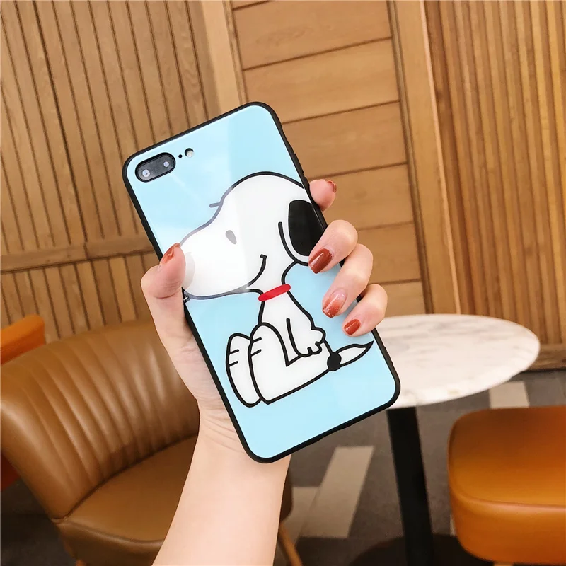 Чехол из закаленного стекла для iPhone 6/7/8 Plus jingle cat чехол телефона X/XR/Xs Max Doraemon