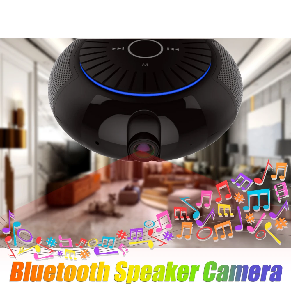 Черный Bluetooth динамик камера 1080P HD Обнаружение движения с розничной коробкой |