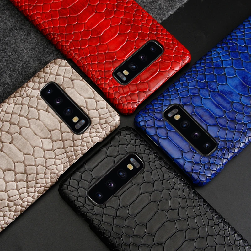 Роскошный крутой текстурный чехол из крокодиловой змеиной кожи для телефона Samsung