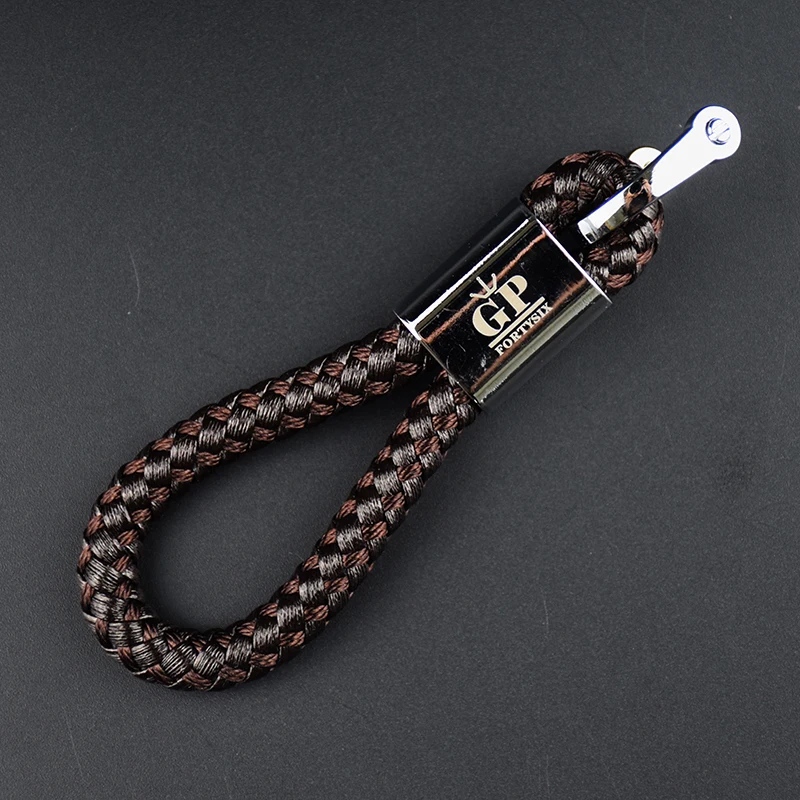 GPFORTYSIX металлический + Pu кожаный автомобильный брелок Плетеный держатель для