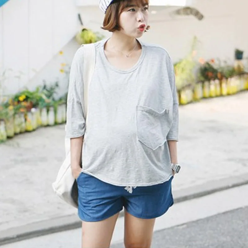 Джинсовые свободные шорты для беременных Одежда больших размеров капри Брюки