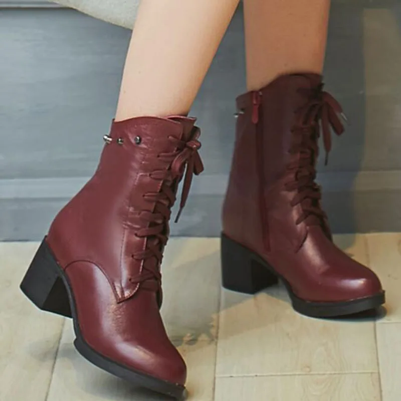 Женские ботинки ручной работы винтажные ботильоны из натуральной кожи Осень