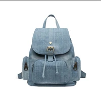 2022 top quality handmade denim travel backpack casual school bags for girls vintage holiday bags drop shipping mn1261
