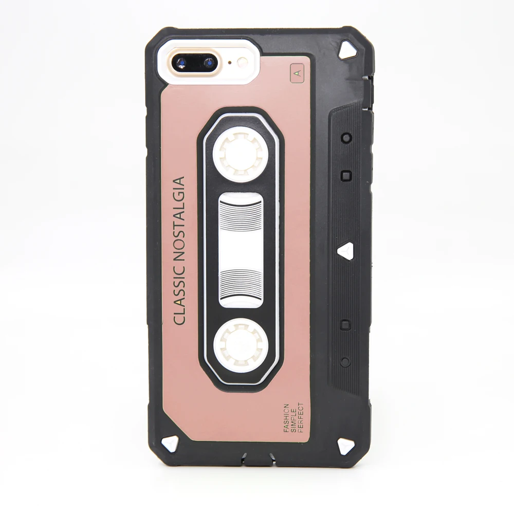 Ретро-винтажный 3D-чехол с гибридной броней, жесткий ПК-резиновый чехол для защиты от ударов и воздействия для iPhone 7 Plus/8 Plus.