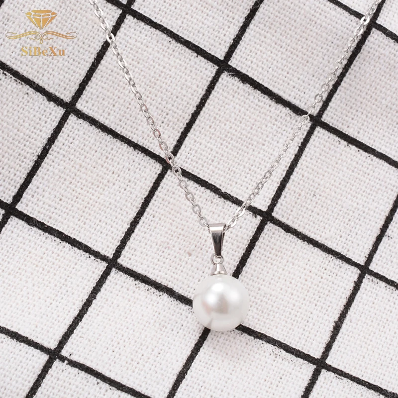 Модное женское ожерелье Простой жемчужный темперамент современный 925 Серебряный
