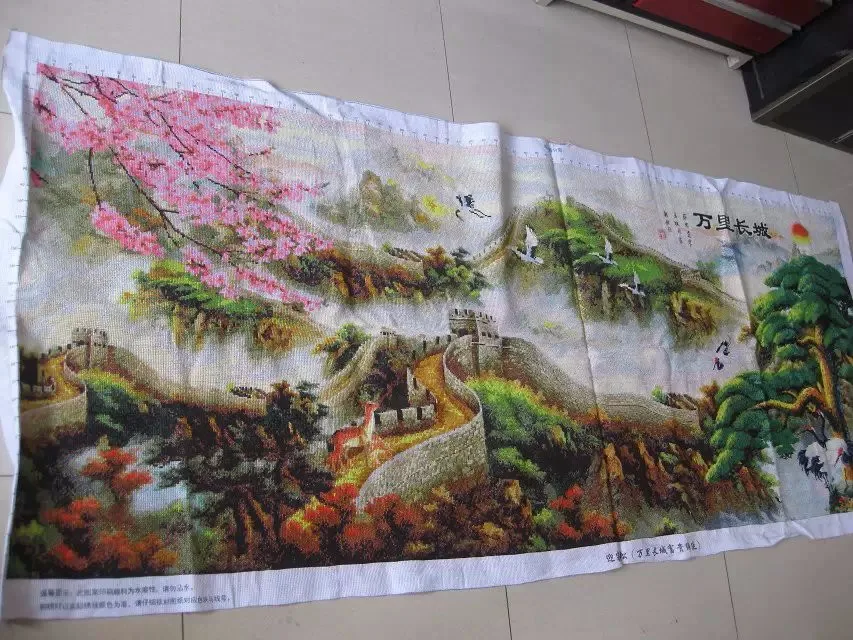QIANZEHUI, Рукоделие, сделай сам, печать, пейзаж, вышивка крестиком, сосна и Великая стена, для вышивания, наборы для вышивания крестиком