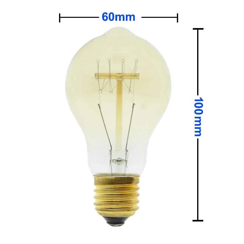 Ручной работы Edison лампа углеродная нить из прозрачного стекла винтажная Эдисона