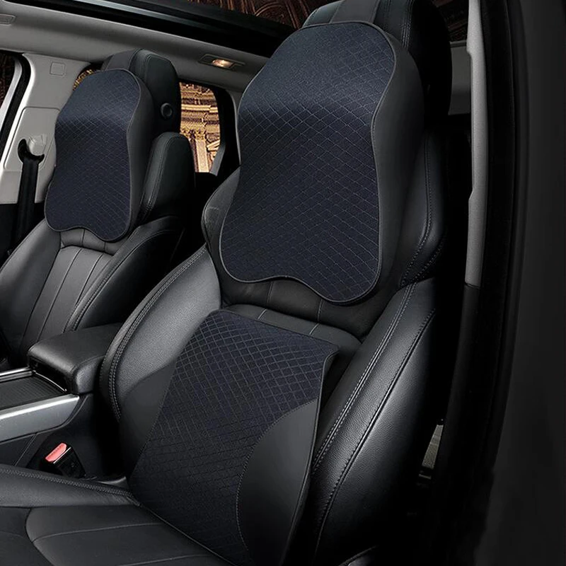 Подушка для шеи Memory Foam Автомобильный подголовник поддержка талии Массажная кожа