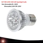 1X супер яркий E27 Dimmable Светодиодный точечный светильник лампа AC 110v 220v 9w 12w 15w теплыйхолодный белый Бесплатная доставка