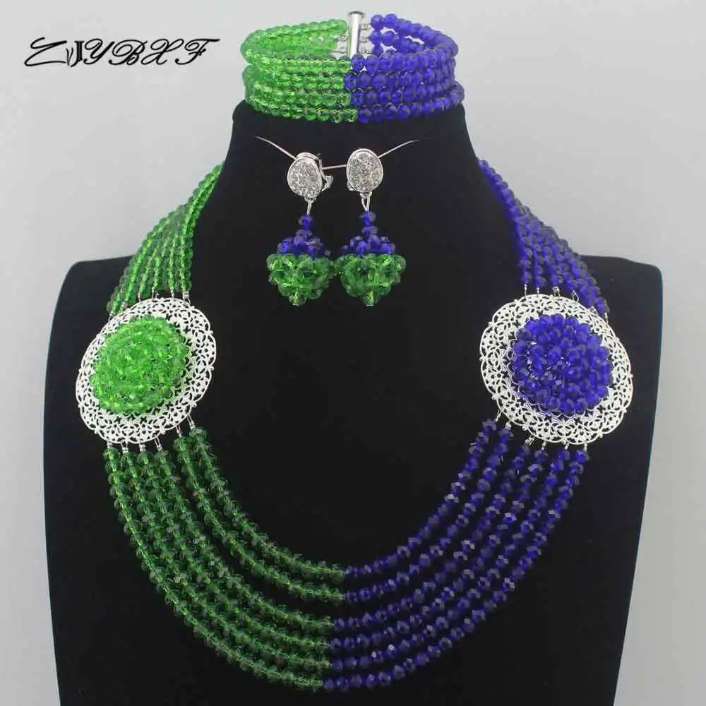 New Green/Light green African Party Crystal Beads Jewelry Sets Nigerian Bridal Wedding Free Shipping L0059 | Украшения и