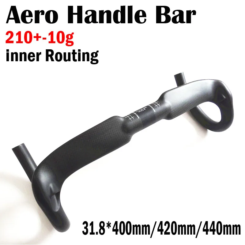 

Aero Carbon Fiber Bicycle Handlebar Reduce Resistance Bent Bar Strengthen Bike Parts 400/420/440mm Inner Routing Ud Matte/glossy