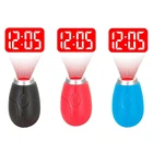 Светодиодные Портативные мини Цифровые проектные часы брелок для ключей настенные проекционные часы таймер даты