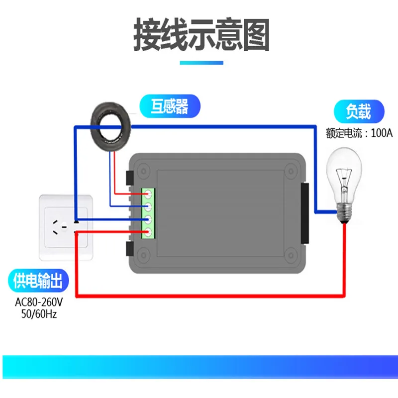 Peacefair новейший AC 6в1 220V 100A однофазный цифровой панельный Амперметр вольт ватт кВтч измеритель коэффициента мощности с разделением CT