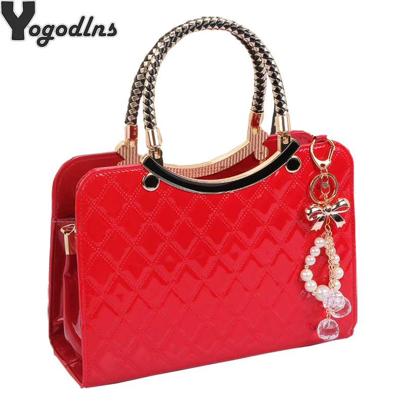 Женская сумка из искусственной кожи с подвесным орнаментом Элегантная черная