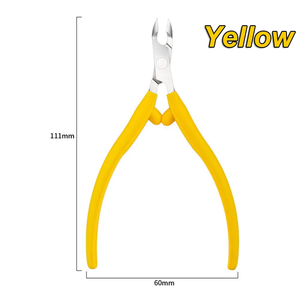 Yellow Профессиональные щипцы для кутикулы на пальцах рук и ног из нержавеющей стали, машинка для стрижки ногтей, триммер, плоскогубцы, ножницы, инструмент для маникюра - Цвет: Yellow