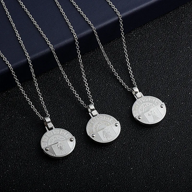 Again Jewel Zodiac 12 Constellation Necklaces &amp Pendants Choker for Women Long Chain Necklace bijoux femme | Ожерелья и подвески