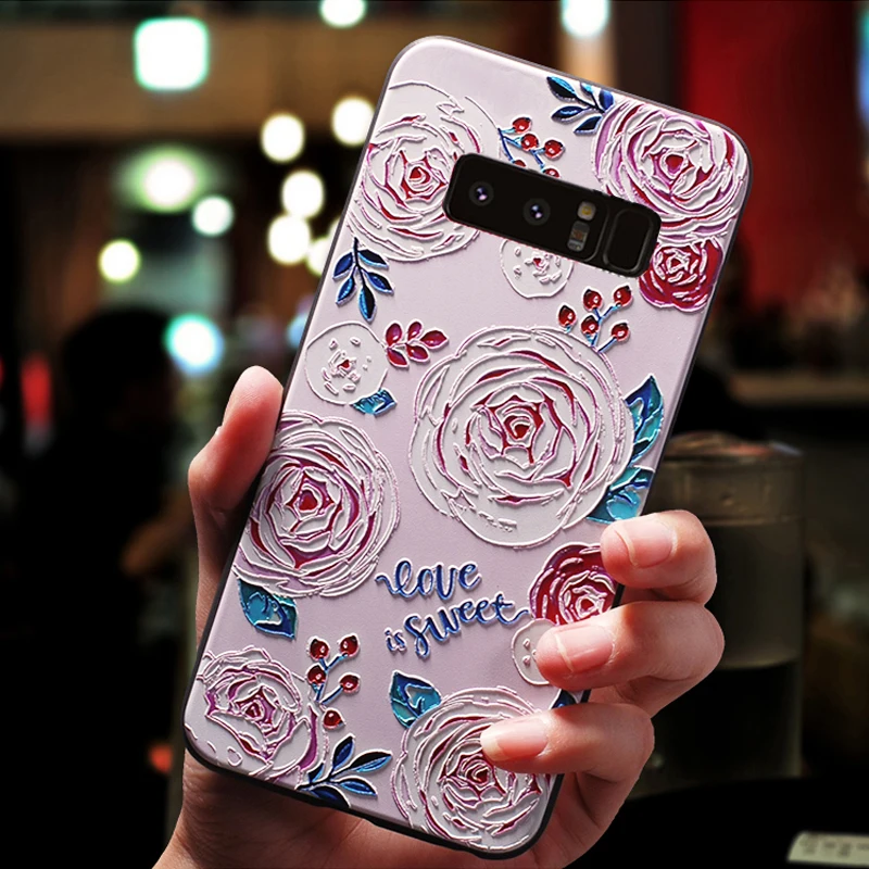 YonLinTan 3D coque крышка чехол для samsung galaxy Note 8 Note8 мультфильм на силиконовые Роскошные 360