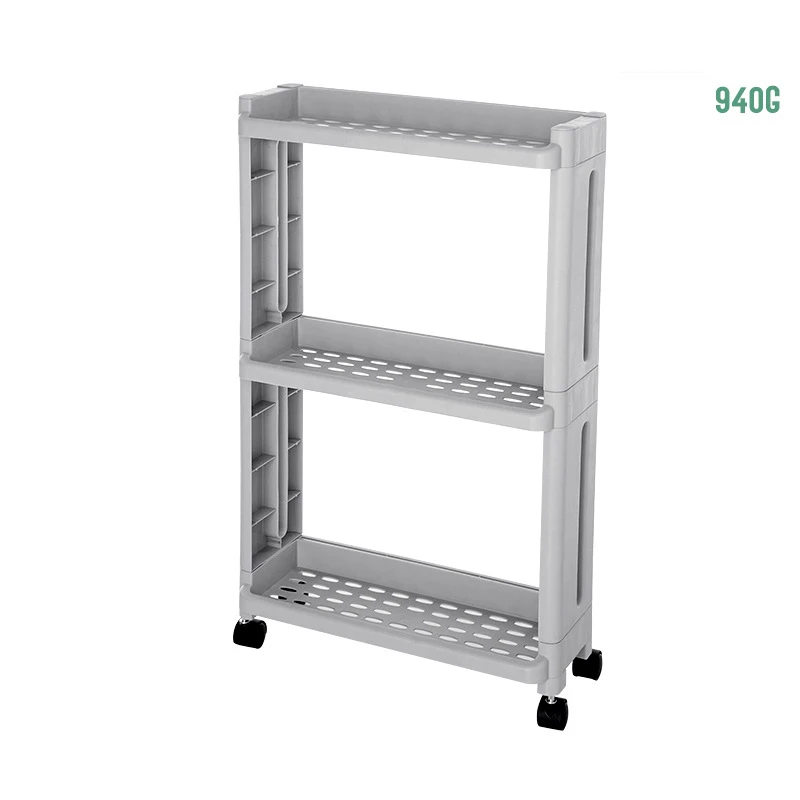 Gray-3Layer MICCK кухонная полка боковая карго 3/4 слой рефрижератор шкаф для хранения с колесами Съемный слой ванная комната зазор полка для хранения - Цвет: Gray-3Layer