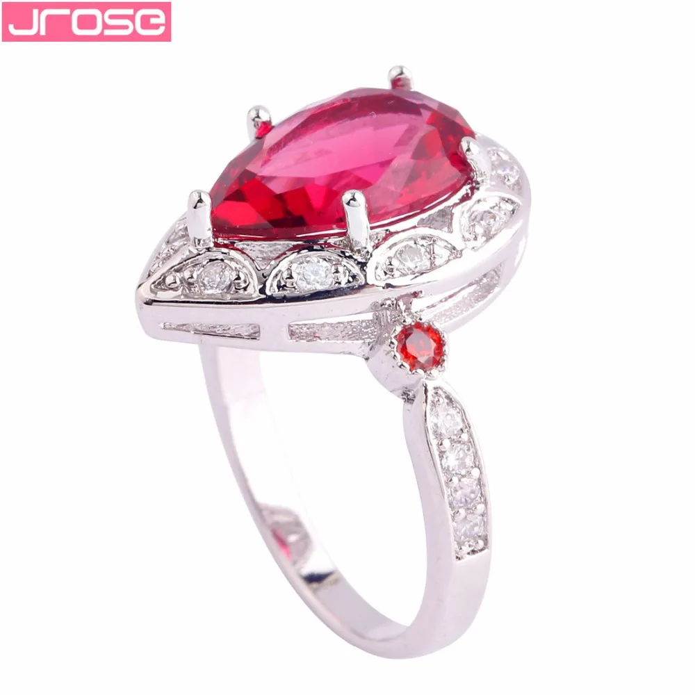 Jrose модное серебряное кольцо в виде капель с красным розовым фиолетовым и белым