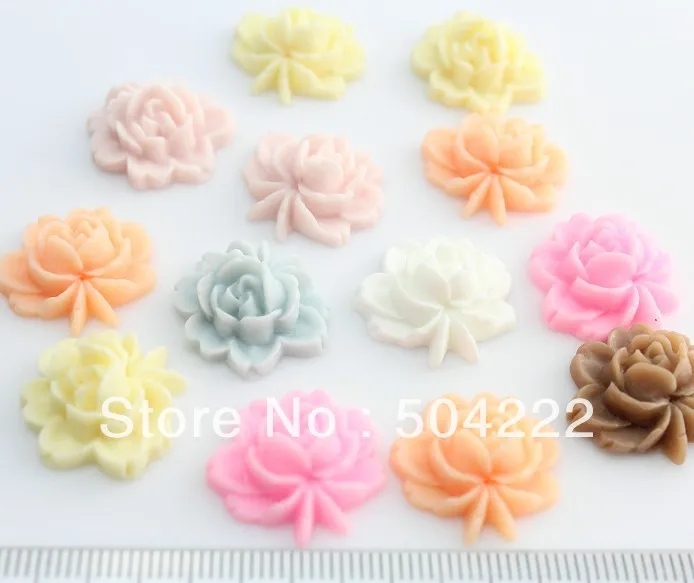 200 шт. кавайные винтажные матовые каучуковые Розы Цветочные камеи драгоценный