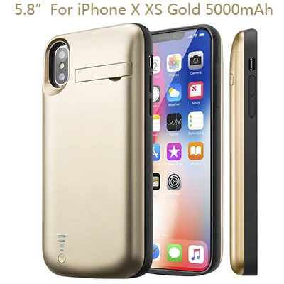 5.8 Gold 50 шт./партия BRSUANG 5000-8000 мАч Внешнее зарядное устройство чехол Зарядное устройство Задний зажим Powerbank для iPhone XS MAX X XR 8 7 Plus 6 S Plus - Цвет: 5.8 Gold