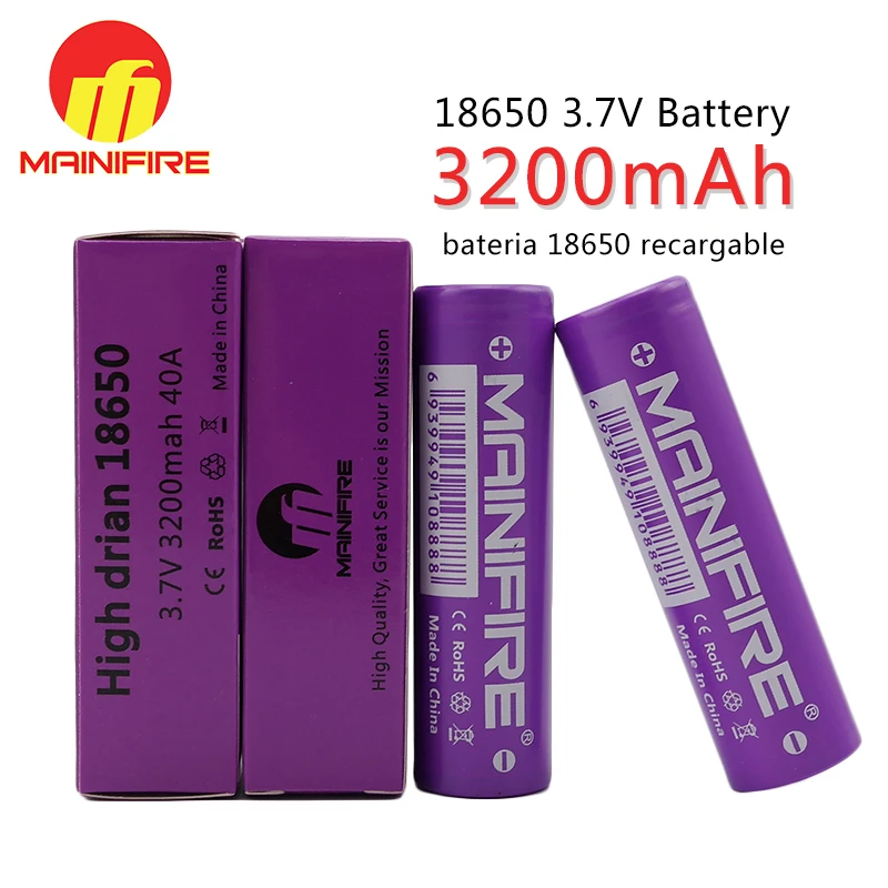 2019 горячая Распродажа 3200mah 18650 батарея mainifire 40A 3 7 V литий ионная аккумуляторная для