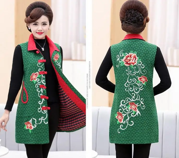 Женский Стильный Длинный жилет с вышивкой в китайском стиле|long vest coat|vest coatlong |