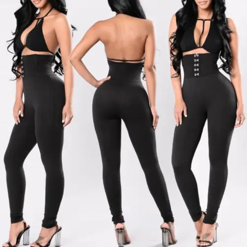 

Women Sexy black High waist pants Leggings Long Pants Pencil Trousers Clubwear