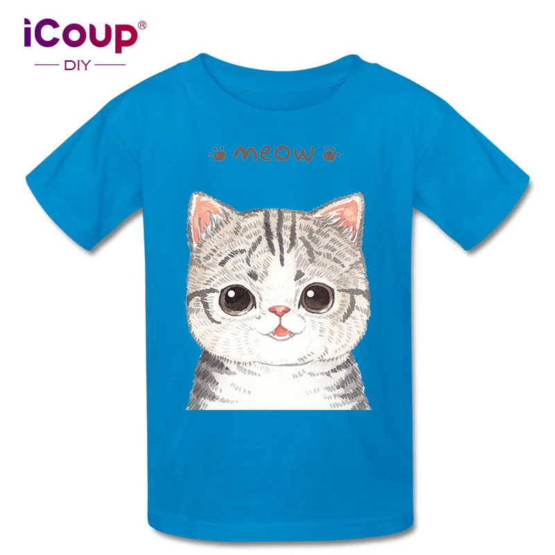ICoup Детский мультфильм Китти 100% хлопок короткий рукав|Мужские футболки| |
