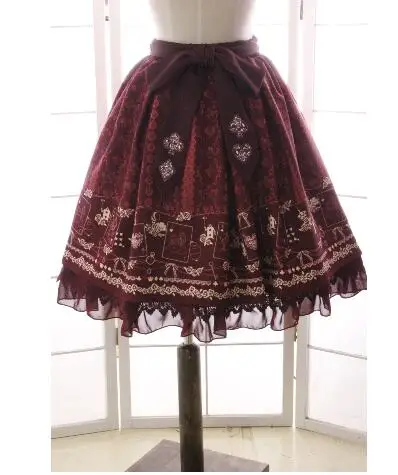 Женская короткая трапециевидная юбка зимняя Милая винтажная с принтом Alice для