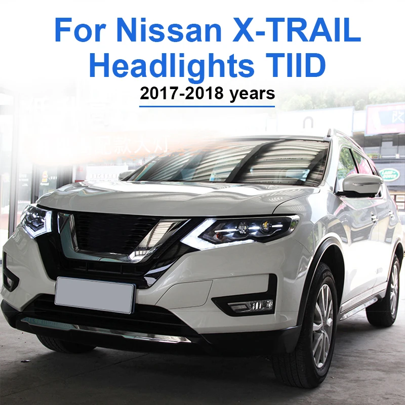 Hlxg 2 шт автомобилей Стиль светодиодный фары для Nissan X Trail TIIDA 2017 2018 фара DRL фар тяга