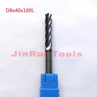 1pc 8mm d840d8100 hrc45 4 flutes solide carbide roughing end mills cnc router bit milling cutter tools knife fresa
