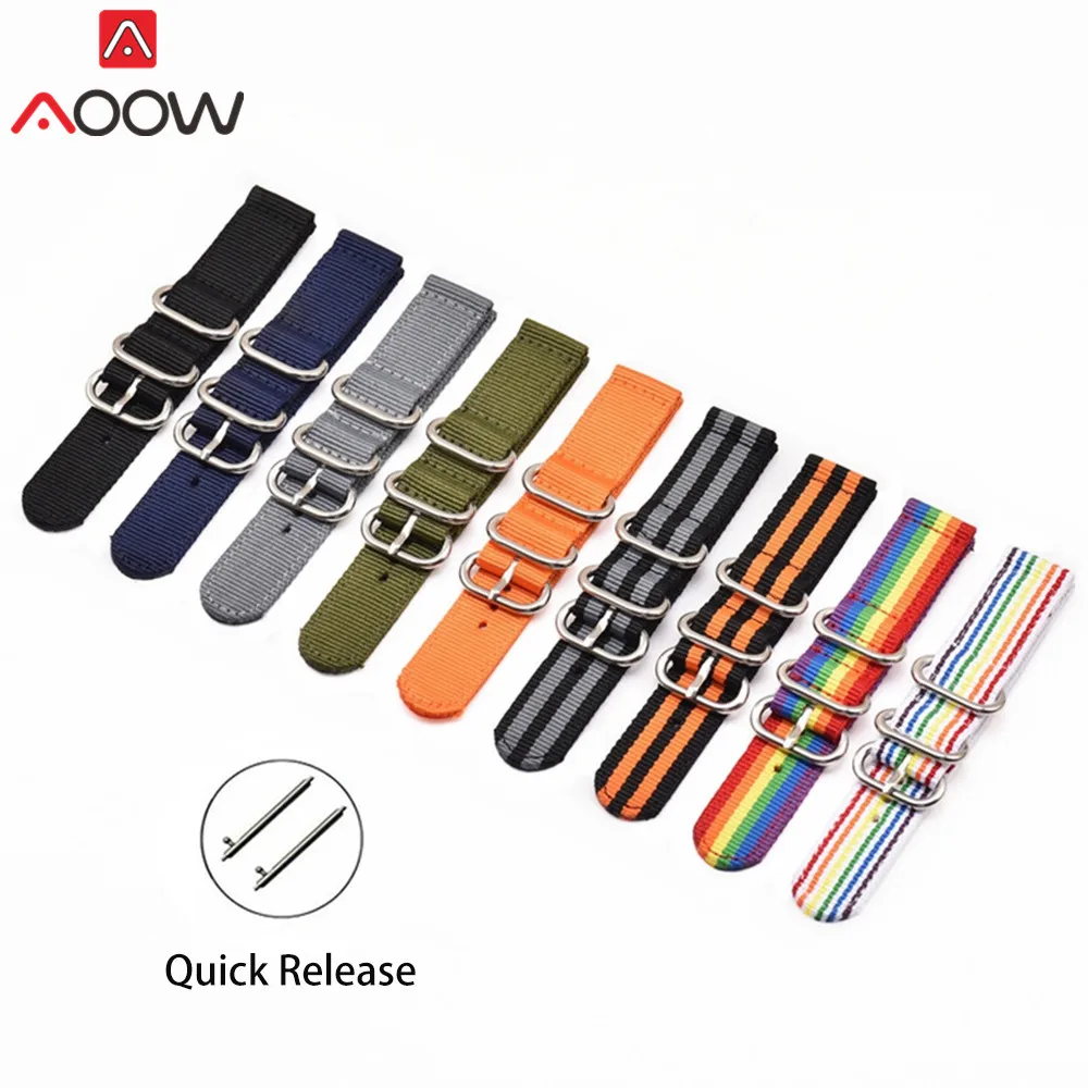 

NATO Nylon Watchband 18mm 20mm 22mm 24mm Ring Buckle for DW Canvas Strap Quick Release Replace Bracelet Watch Band Accessories