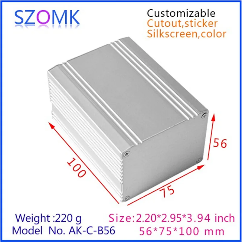 Анодированный алюминиевый экструзионный корпус (1 шт.) 56*75*100 мм szomk pcb GPS Трекер