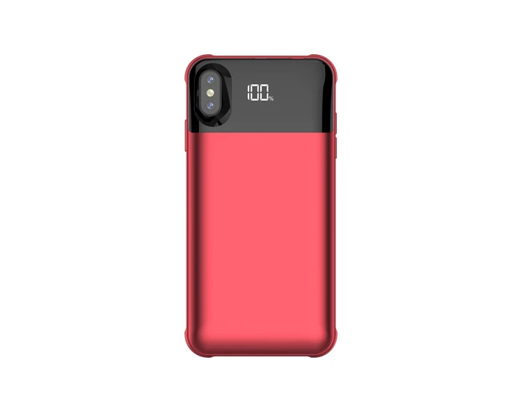 Чехол для зарядного устройства для iPhone XS MAX XR XS X, отдельный чехол для аккумулятора, беспроводной зарядный внешний аккумулятор, светодиодный чехол с цифровым дисплеем