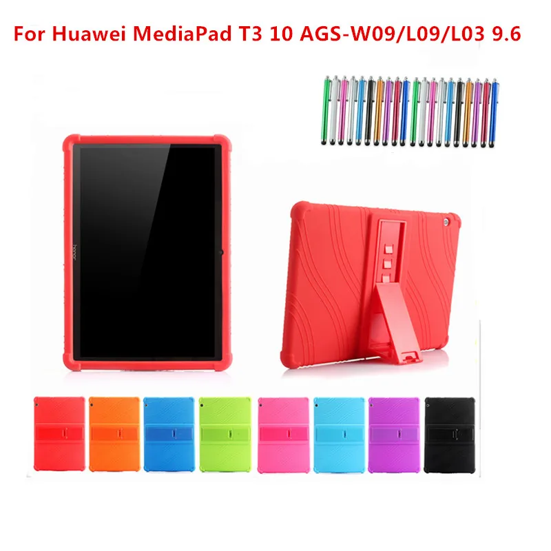 Противоударный силиконовый чехол с подставкой для Huawei MediaPad T3 10 AGS W09/L09/L03 9 6 &quot