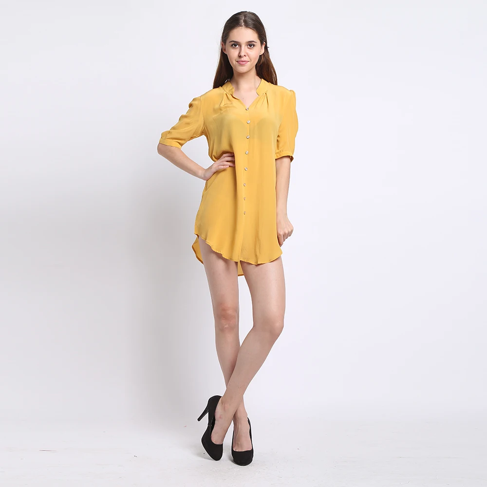 

Рубашка женская из натурального шелка, повседневная, с ремнем, удобная, из 100% шелка