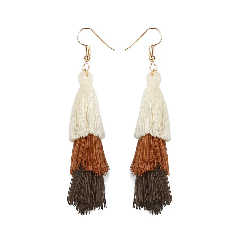 DIEZI New Brand 8 Colors Bohemia Fringed Earrings Big Boho Long Tassel Stud Statement For Women Earring | Украшения и аксессуары